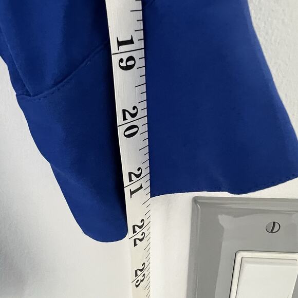 VINCE Cobalt Blue 100% Silk Collar Long Sleeve Blouse Top Sz 2 - Picture 4 of 8